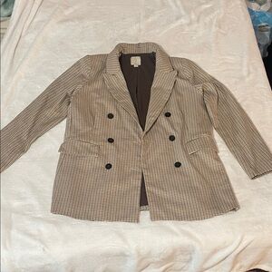 Joie Black and Cream Checkered Blazer